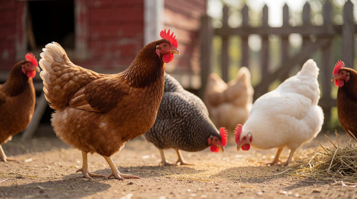 Chickens are bred for eggs or meat