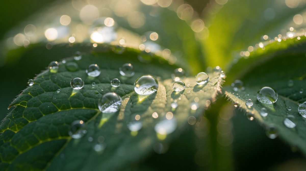 Water evaporates from leaves in transpiration