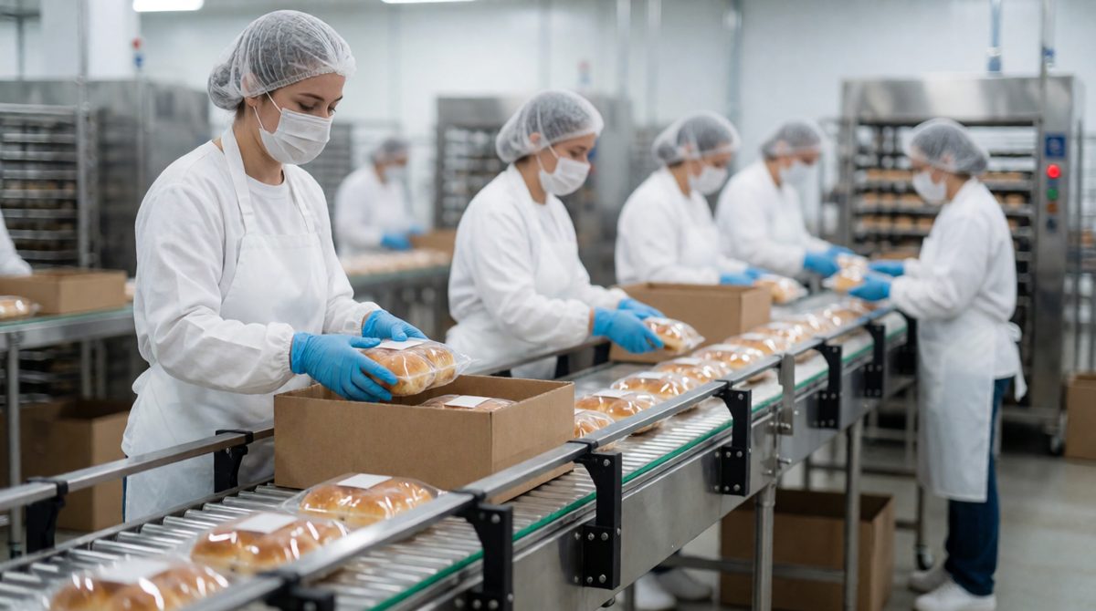 On a production line each worker does one task, which is the division of labour