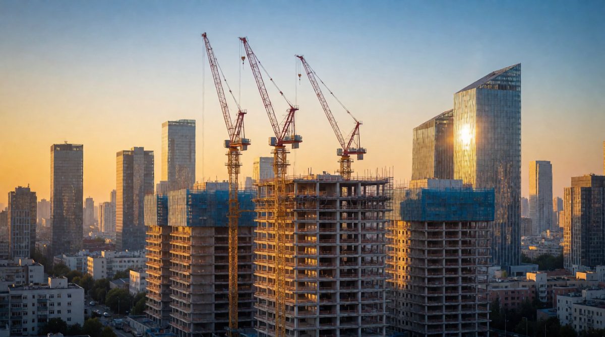 New homes, roads and offices going up are signs of economic growth: the economy is producing more