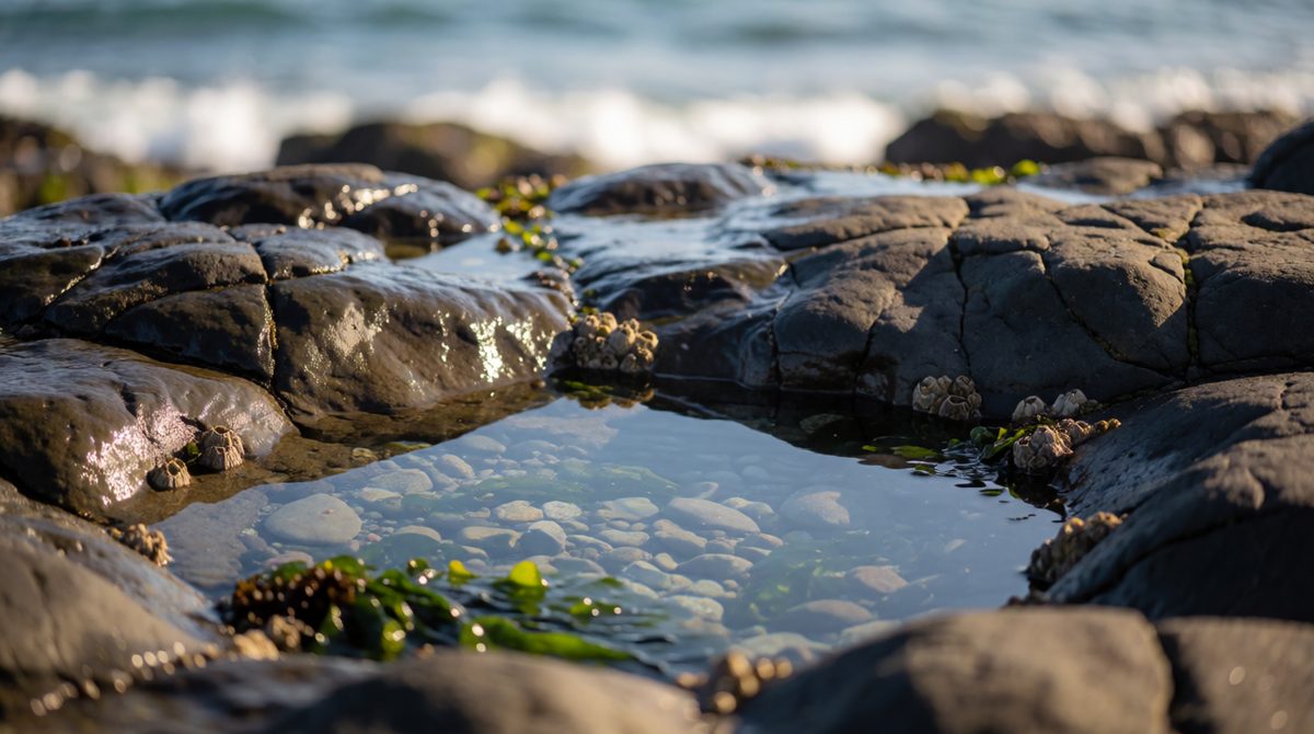 Tides expose and cover coastal ecosystems