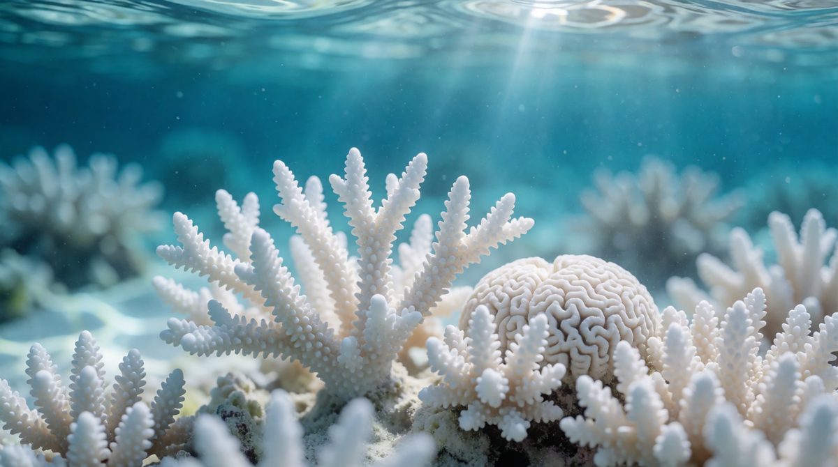 Rising sea temperatures cause coral bleaching
