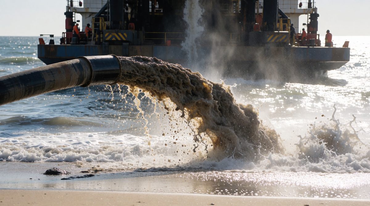 Beach replenishment adds sand to eroding beaches