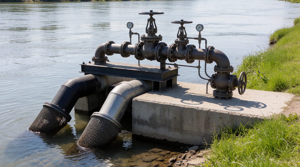 Water is taken from rivers for homes, farms and industry