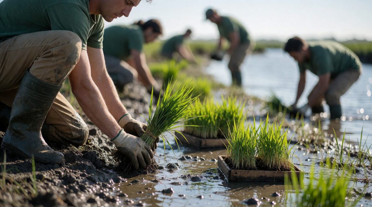 Restoring salt marshes helps protect the coast