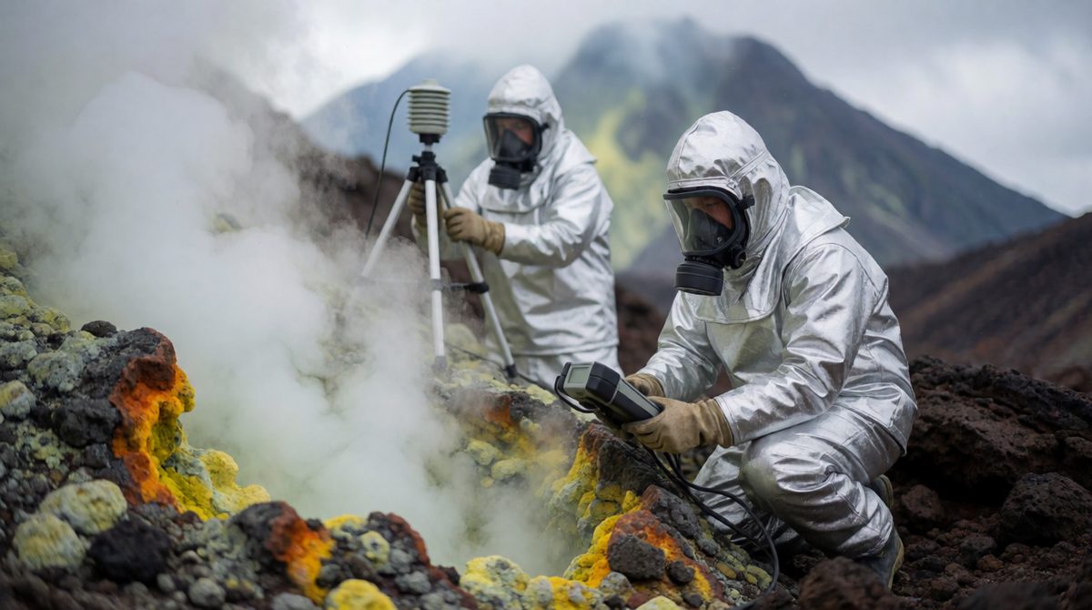 Scientists measure volcanic activity