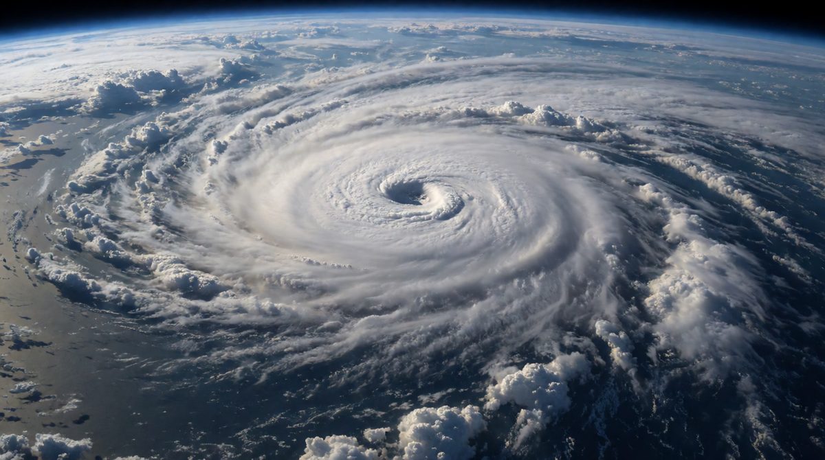 The Coriolis force makes storms spin