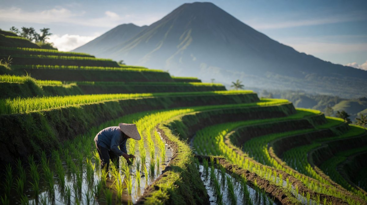 Fertile volcanic soils attract farmers