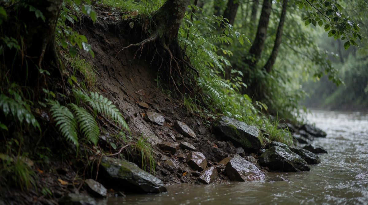 Mass movement adds material to river valleys