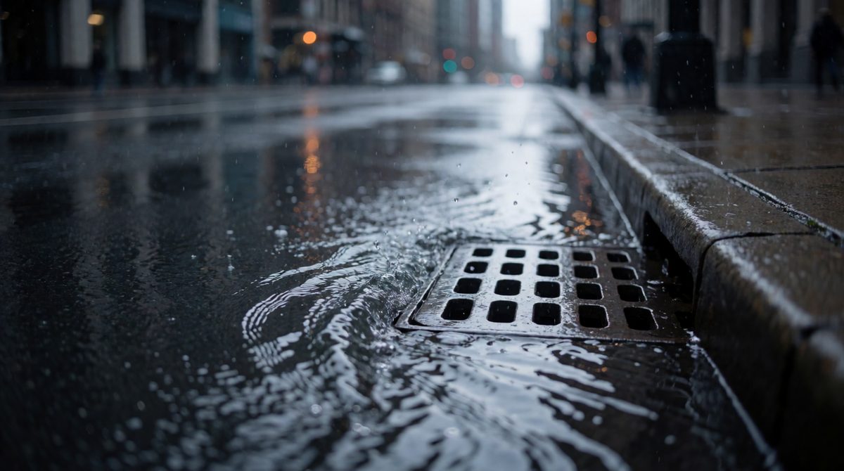 Tarmac and drains are artificial transfers: water can't soak in, so it rushes straight to rivers