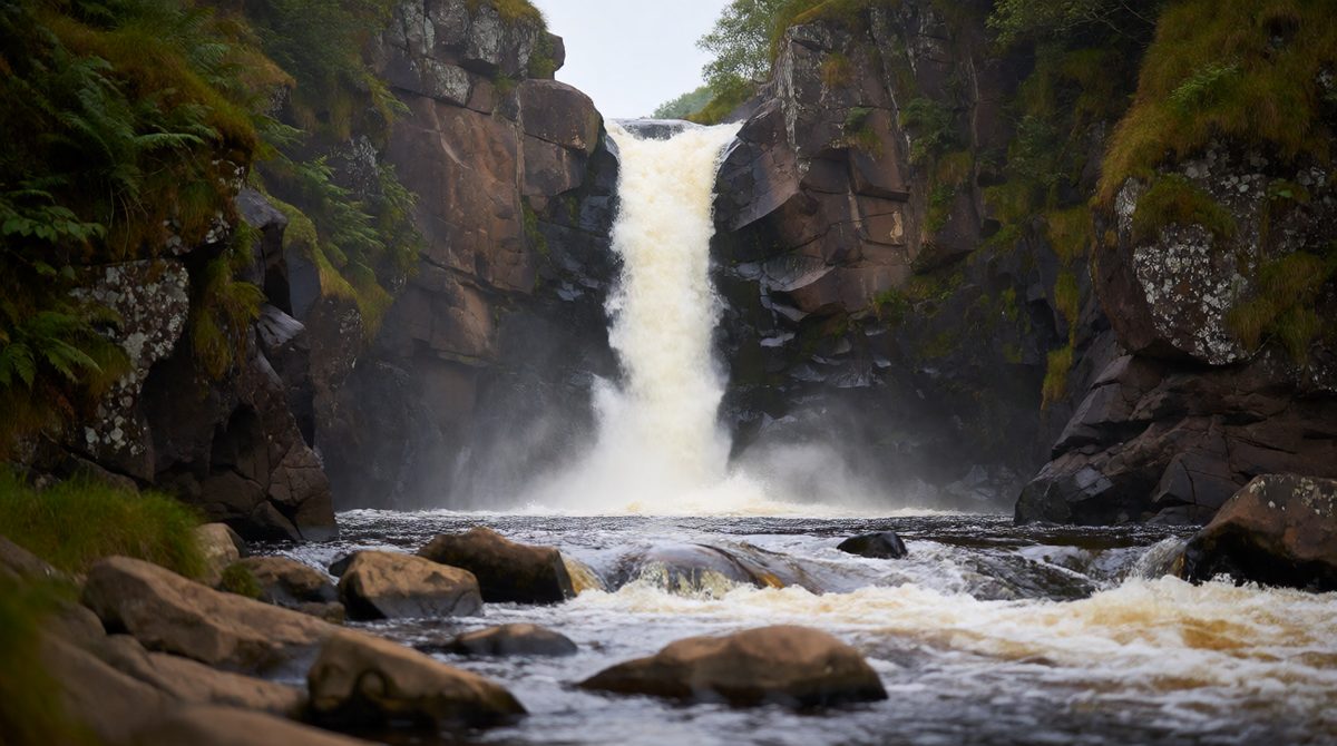 Waterfalls form where hard rock overlies soft rock