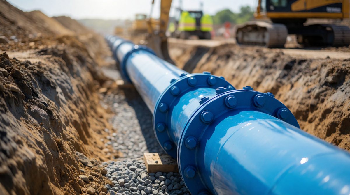 Pipelines carry water to towns and cities