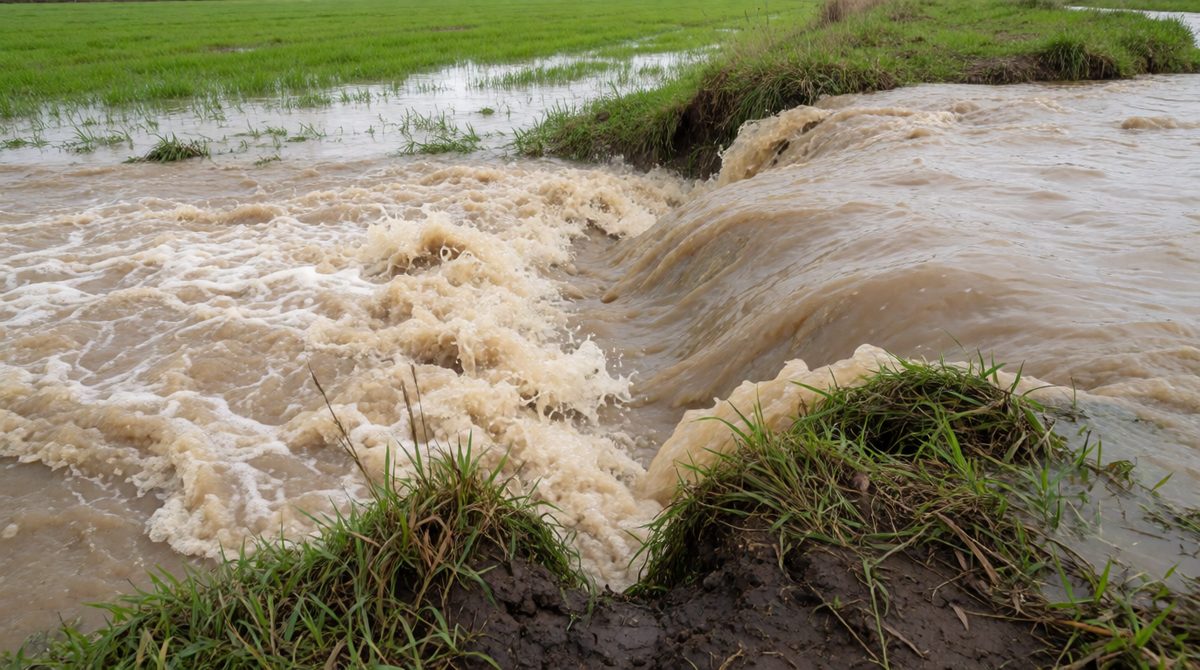 Heavy rain can cause rivers to flood