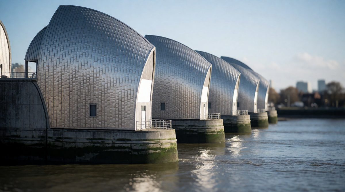 The Thames Barrier protects London from flooding