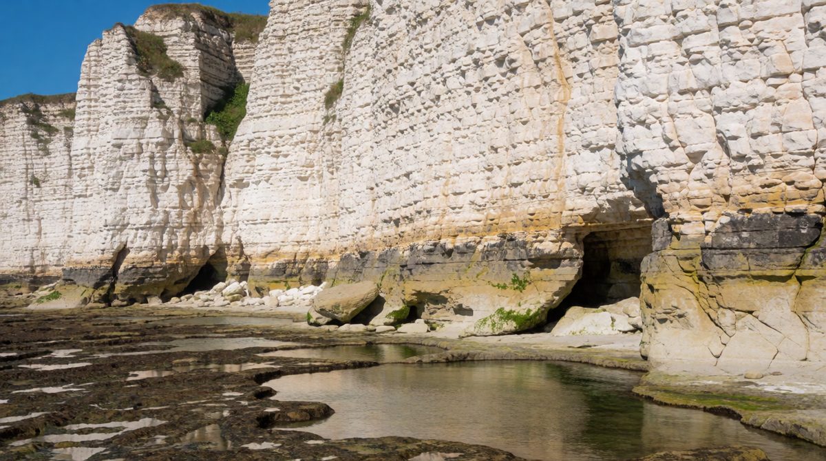 Chemical weathering dissolves limestone cliffs