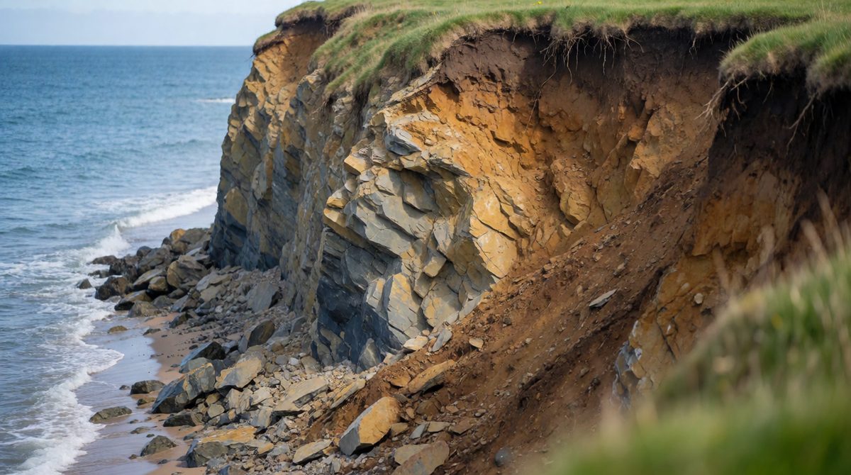 Rock can slide down cliffs in landslides