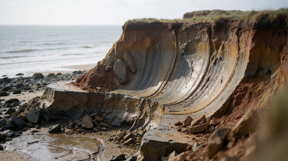 Slumping happens when cliffs become saturated