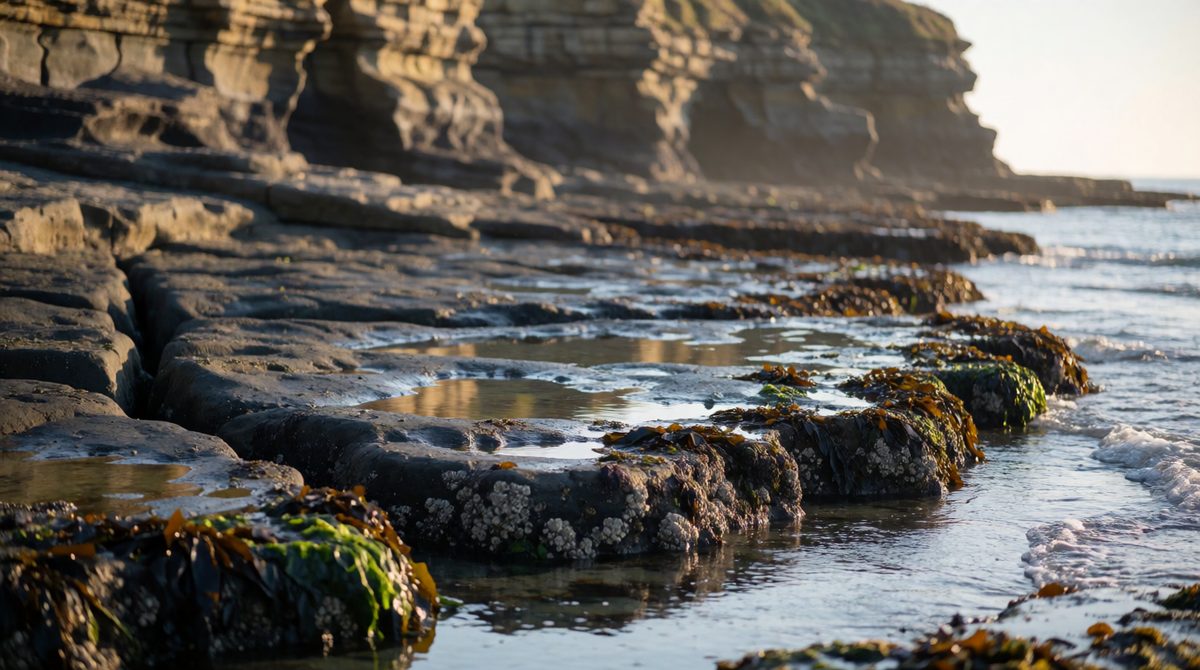 Wave-cut platforms are left as cliffs retreat