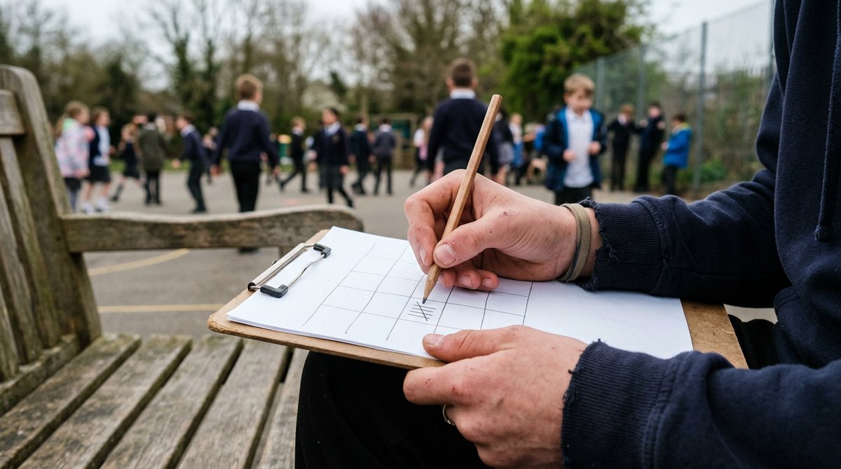 Hands making tally marks on a clipboard during an observation, an IGCSE psychology research method
