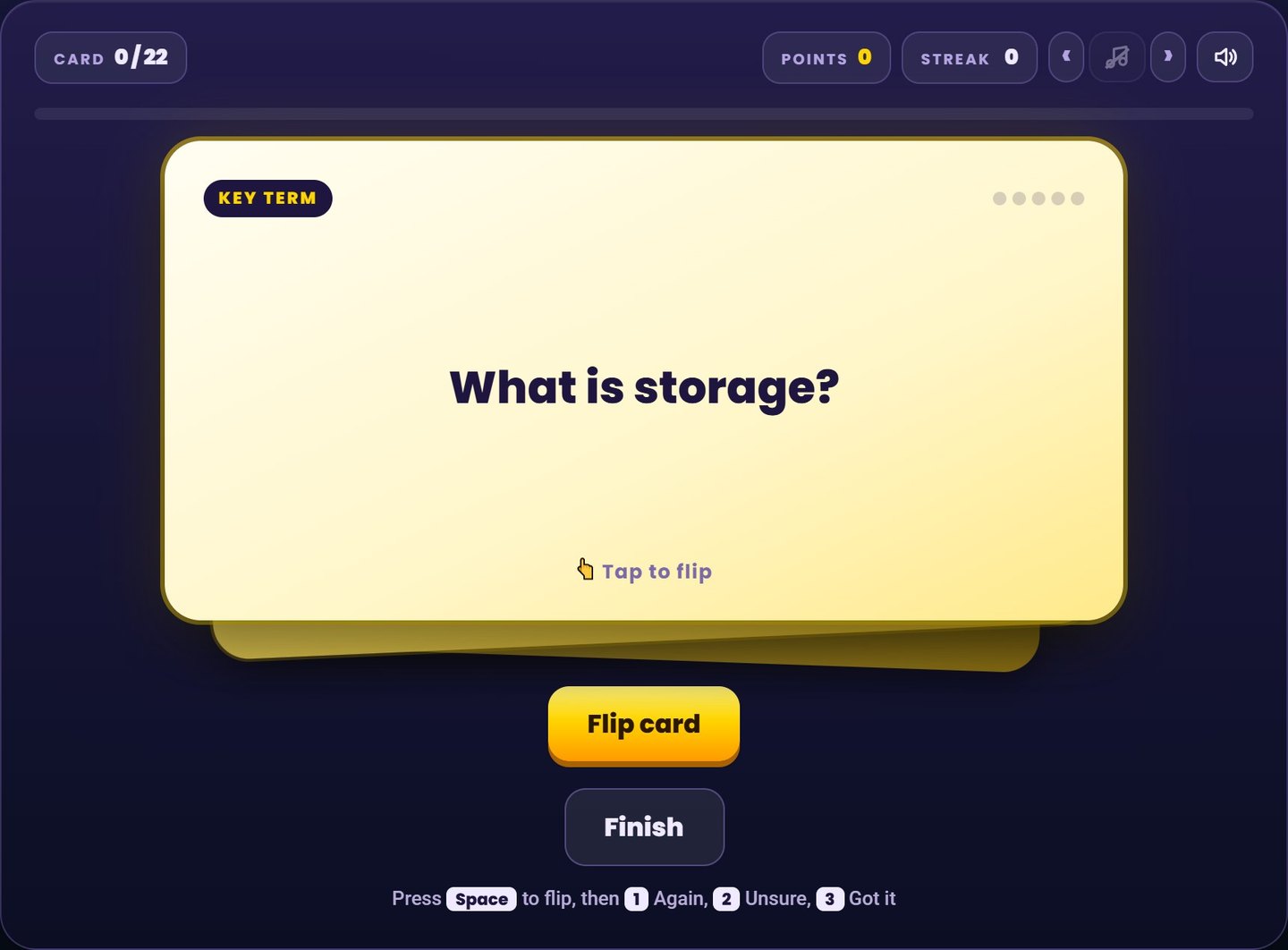 Brainy Lemons flash cards: Answer it in your head before you flip