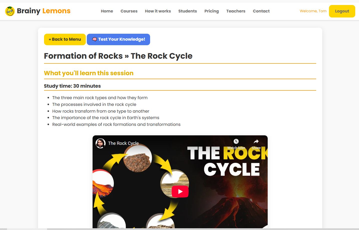 BrainyLemons Course Content - Metamorphic Rocks Formation and Characteristics