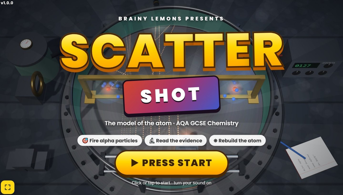 AQA GCSE Chemistry on Brainy Lemons: Scatter Shot: one of 20 Chemistry games
