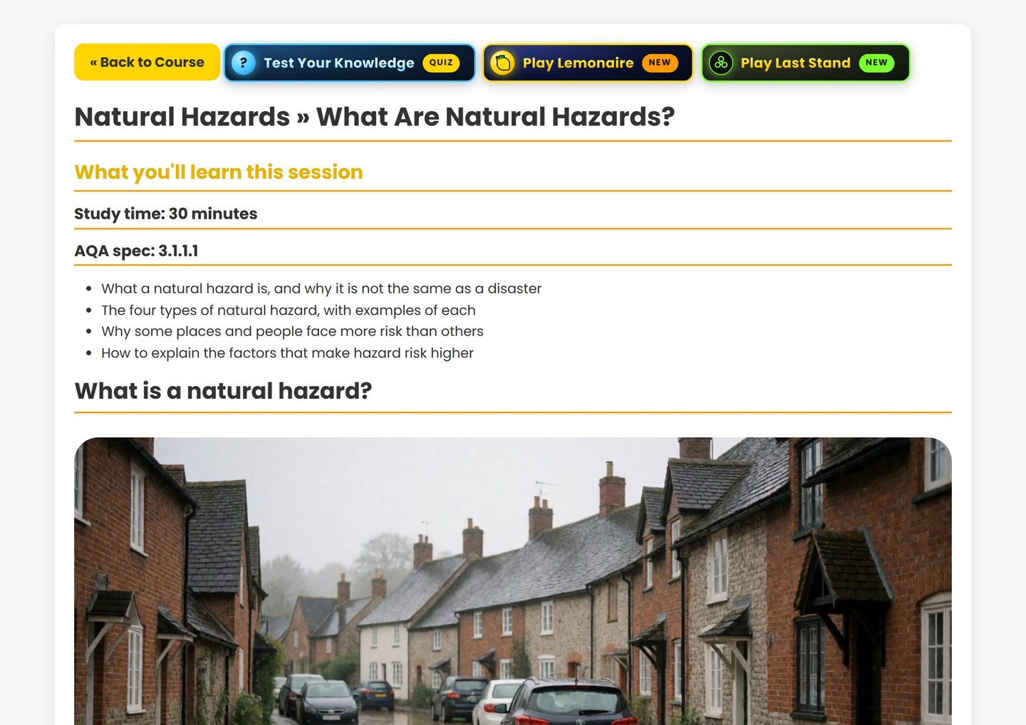AQA GCSE Geography on Brainy Lemons: 94 lessons that follow the AQA 8035 specification