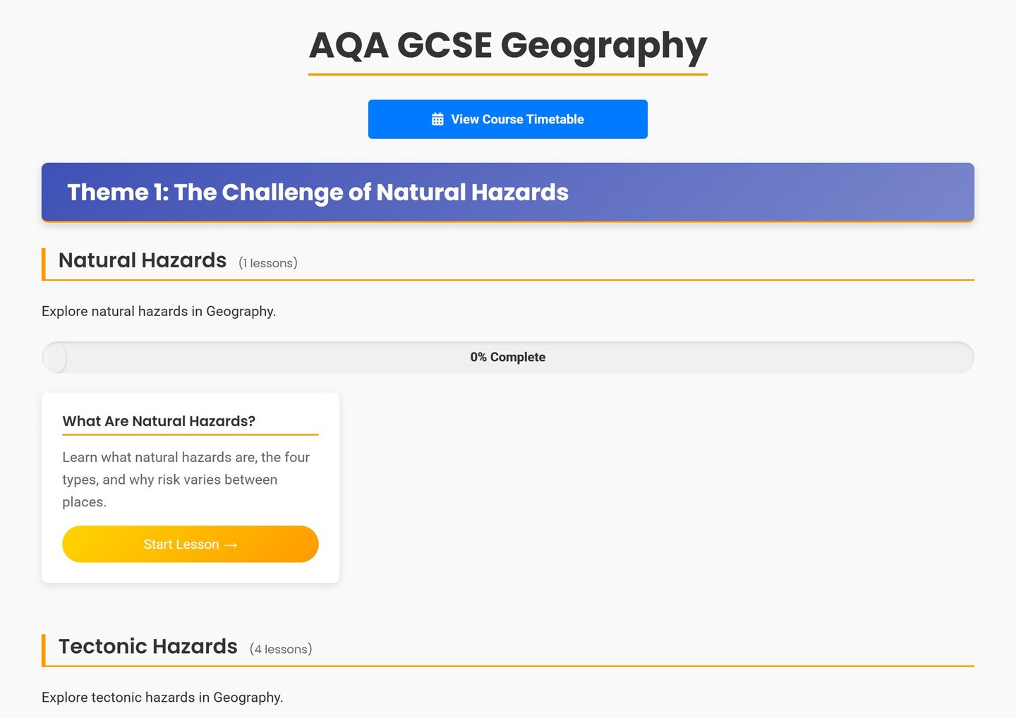 AQA GCSE Geography on Brainy Lemons: Every AQA GCSE Geography topic, laid out lesson by lesson