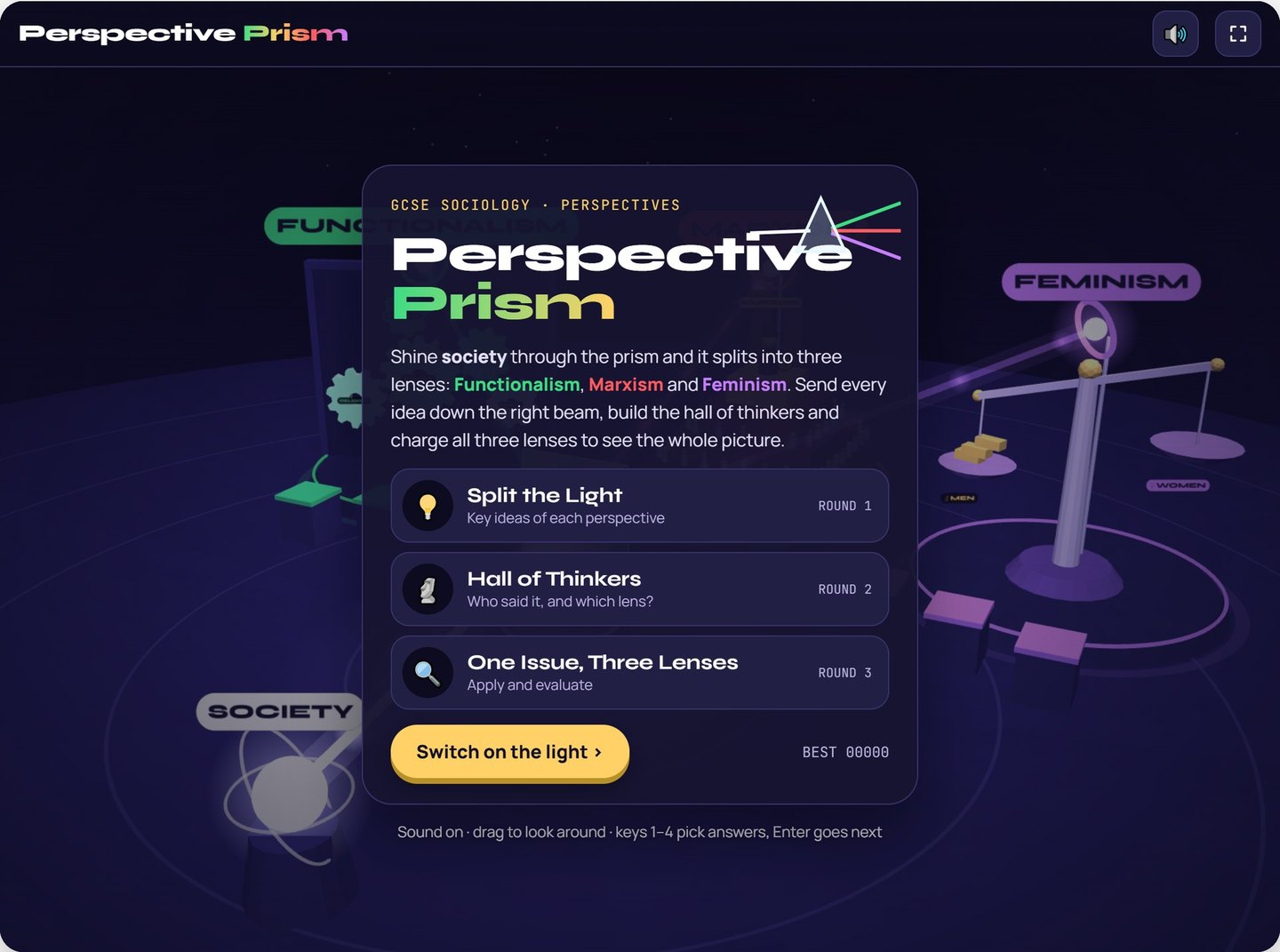 Perspective Prism - AQA GCSE Sociology 3D game