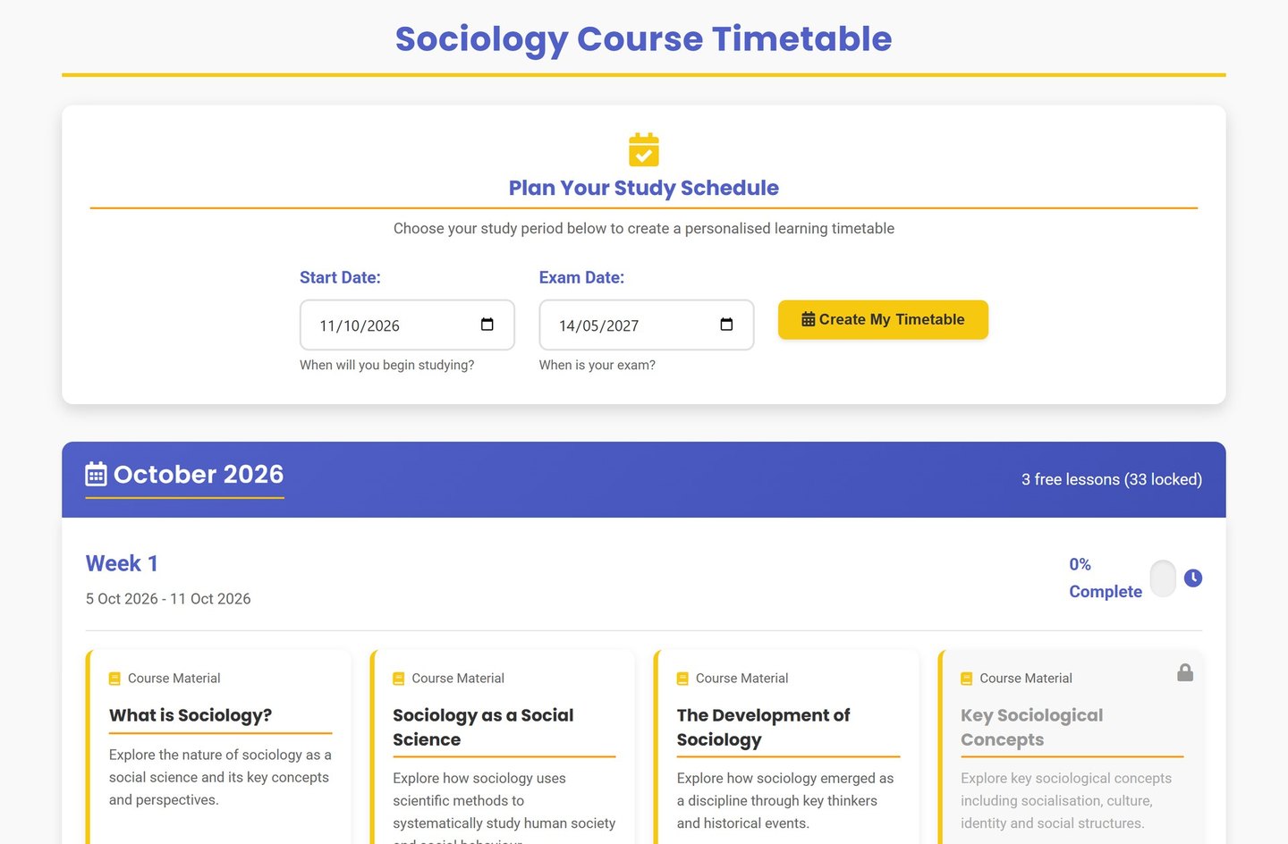 AQA GCSE Sociology timetable on Brainy Lemons