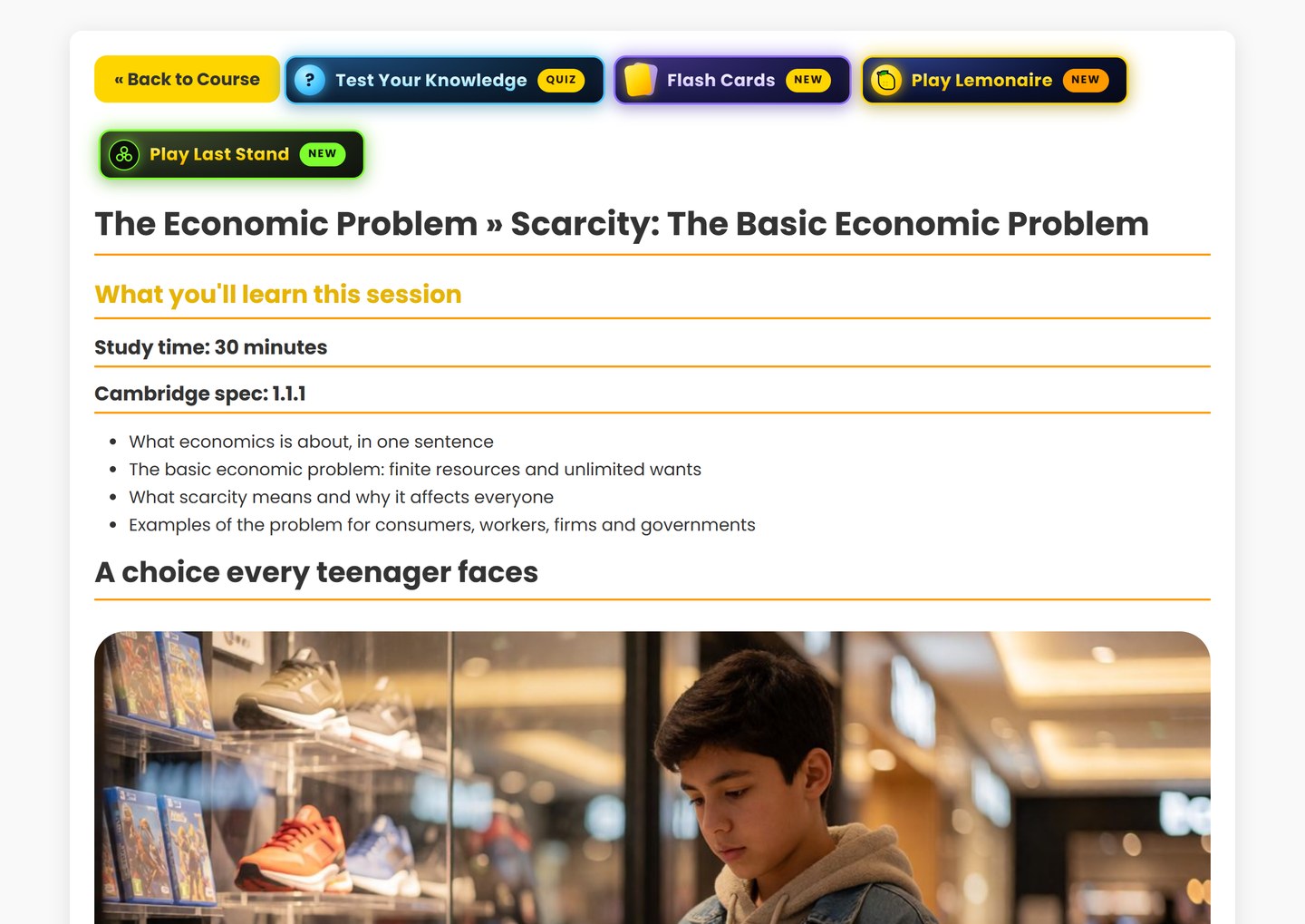 Cambridge IGCSE Economics on Brainy Lemons: 92 lessons that follow the Cambridge 0987 syllabus