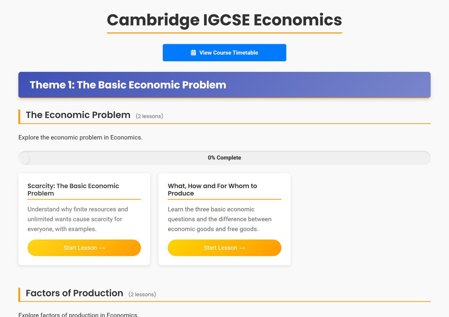Cambridge IGCSE Economics on Brainy Lemons: Every Cambridge IGCSE Economics topic, laid out lesson by lesson