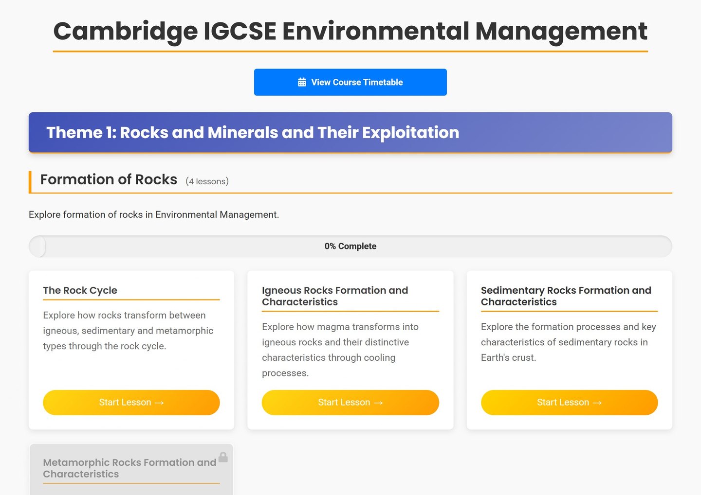Cambridge IGCSE Environmental Management: Every topic, lesson by lesson
