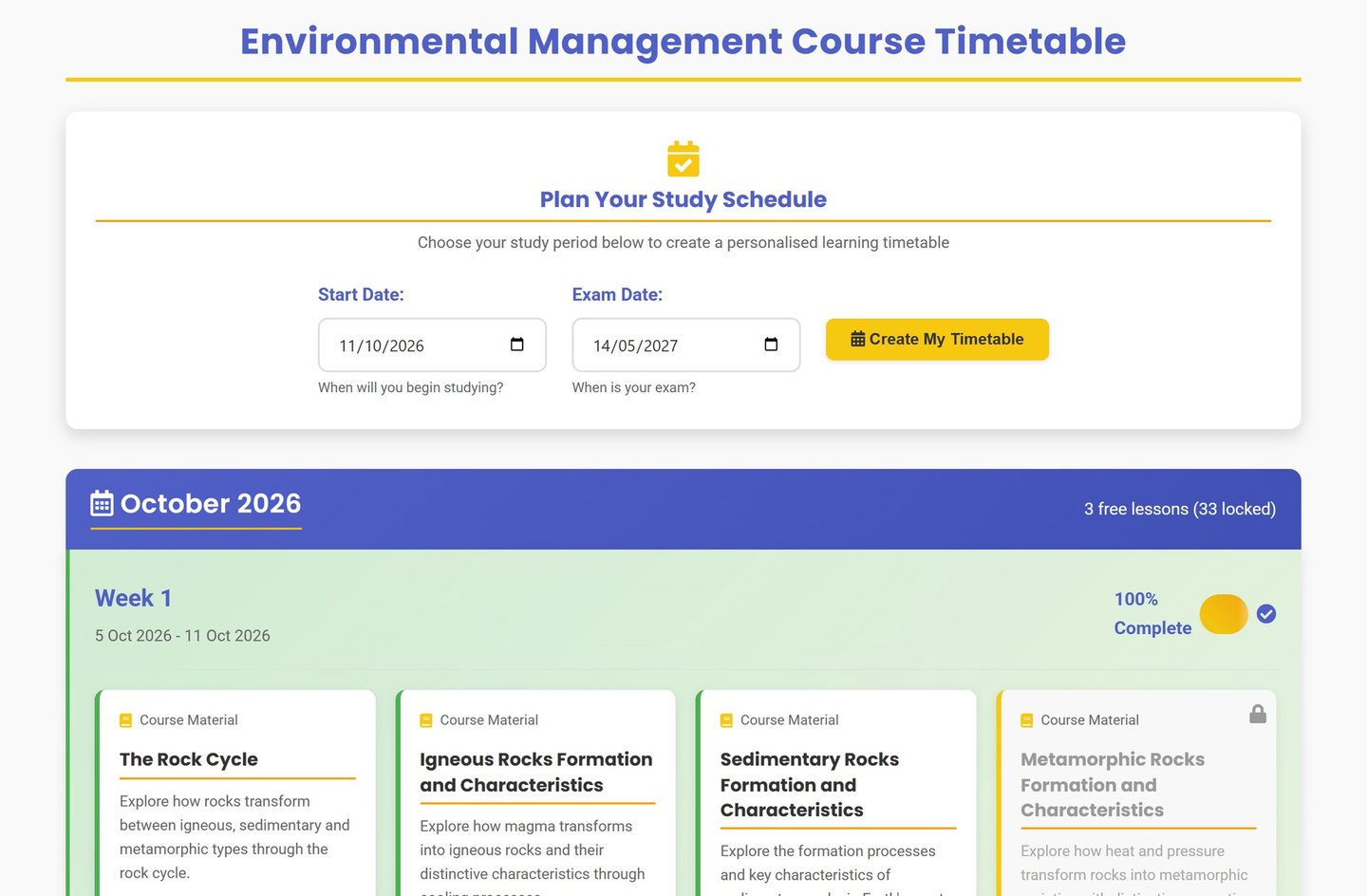Cambridge IGCSE Environmental Management: A timetable to exam day