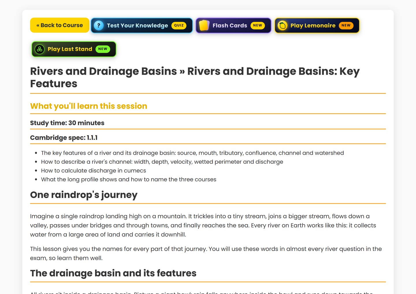 Cambridge IGCSE Geography on Brainy Lemons: 128 lessons that follow the Cambridge 0976 syllabus