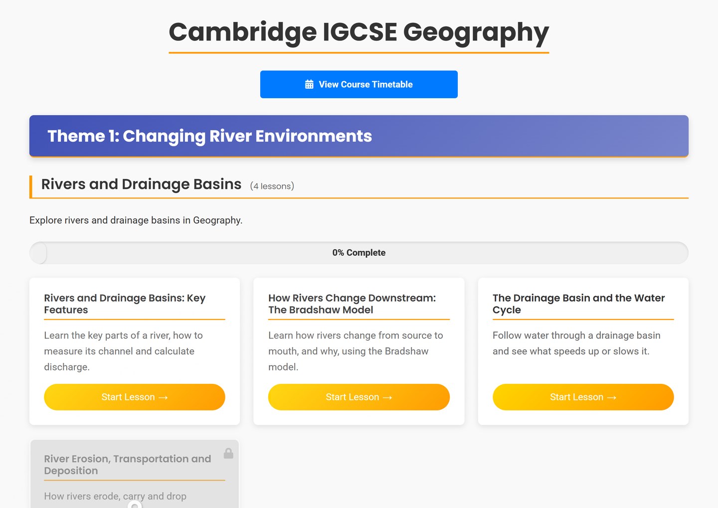 Cambridge IGCSE Geography on Brainy Lemons: Every Cambridge IGCSE Geography topic, laid out lesson by lesson