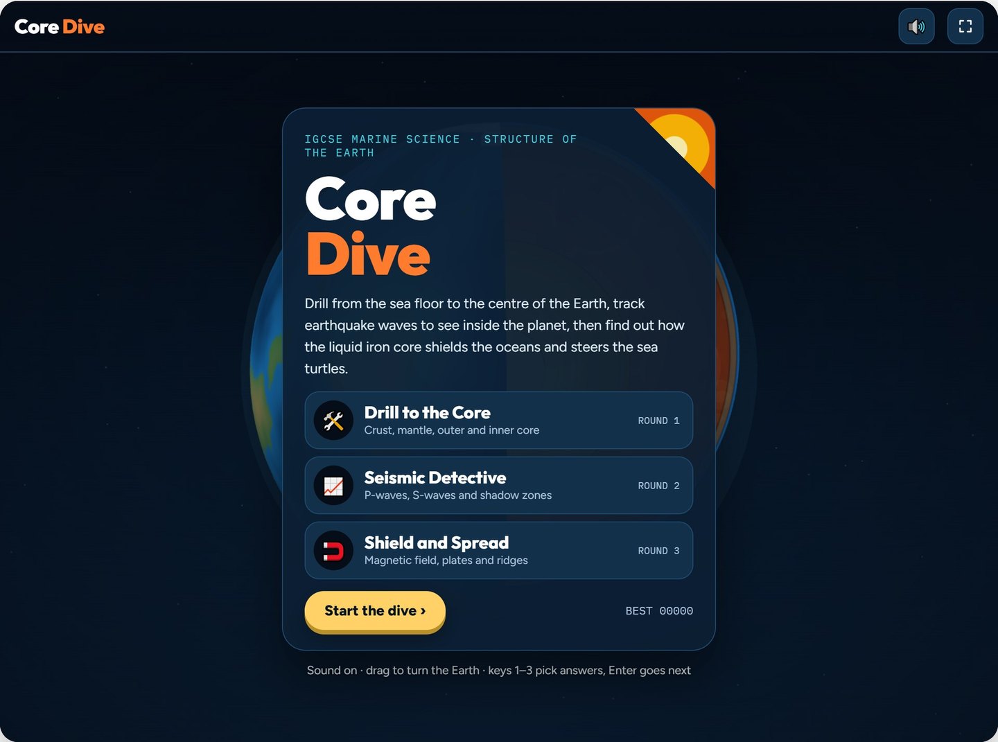 Core Dive - Cambridge IGCSE Marine Science 3D game