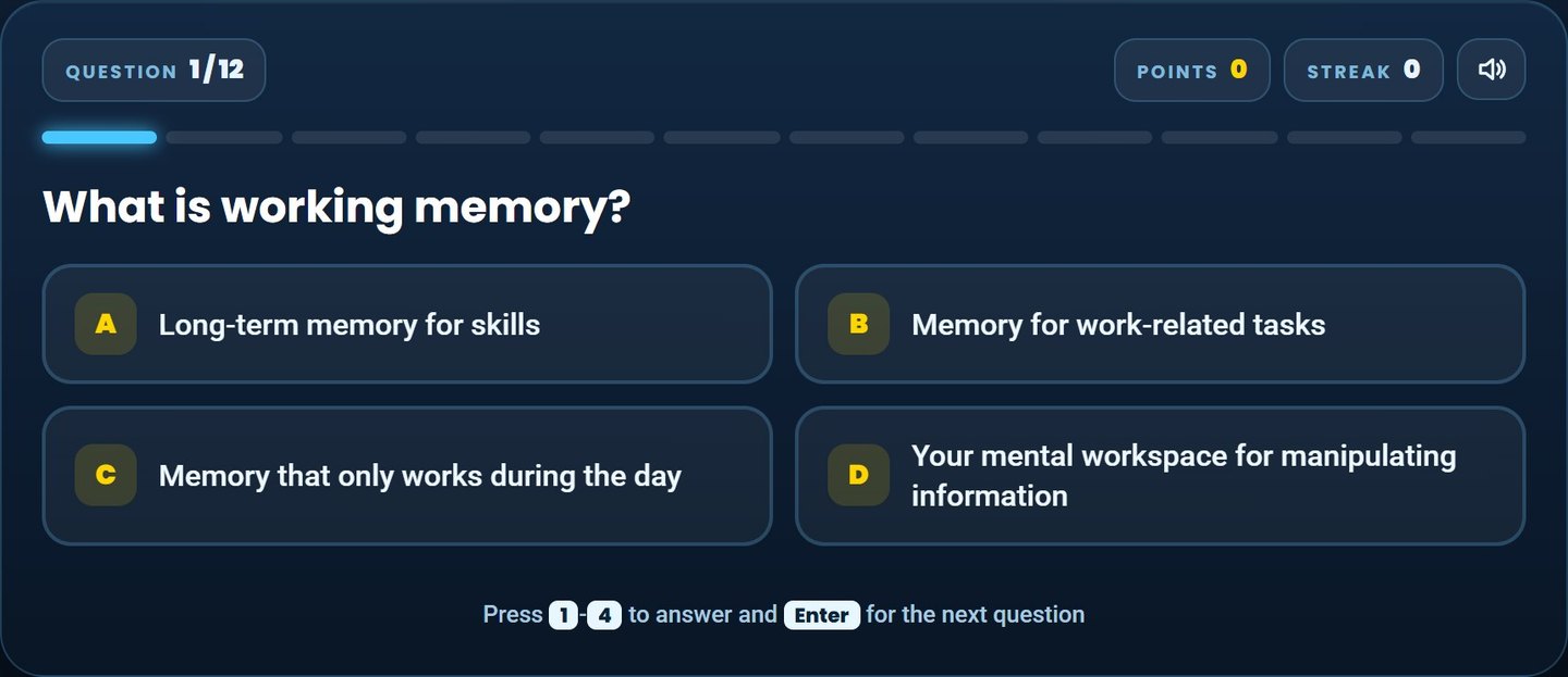 Cambridge IGCSE Psychology lesson quiz: Its own quiz, written from the lesson