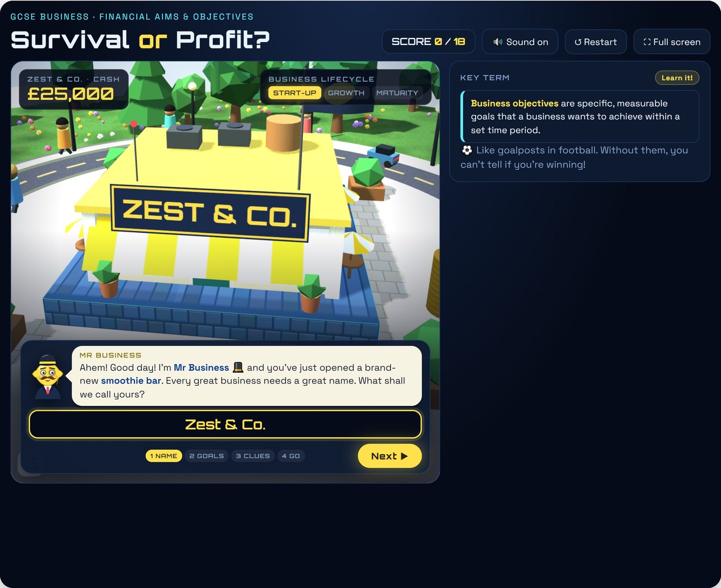 Survival or Profit? - Pearson Edexcel IGCSE Business 3D game