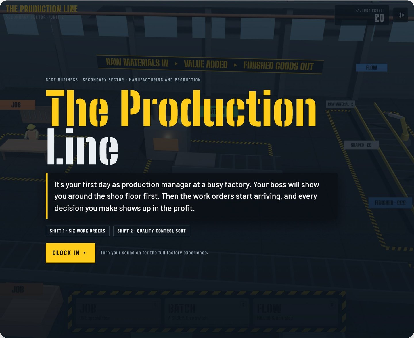 The Production Line - Pearson Edexcel IGCSE Business 3D game