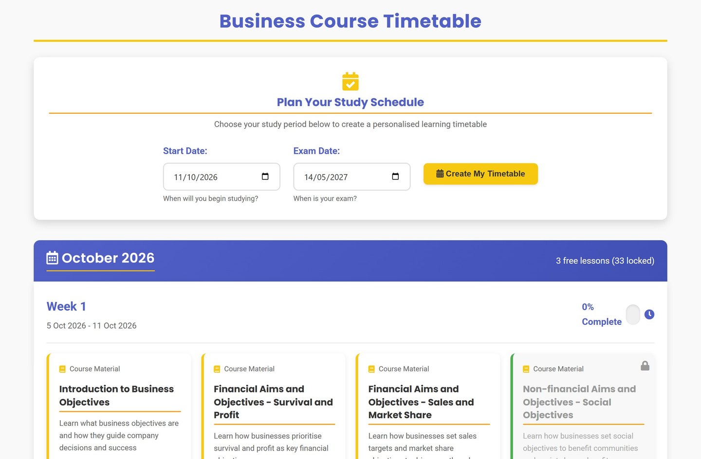 Pearson Edexcel IGCSE Business: A timetable to exam day