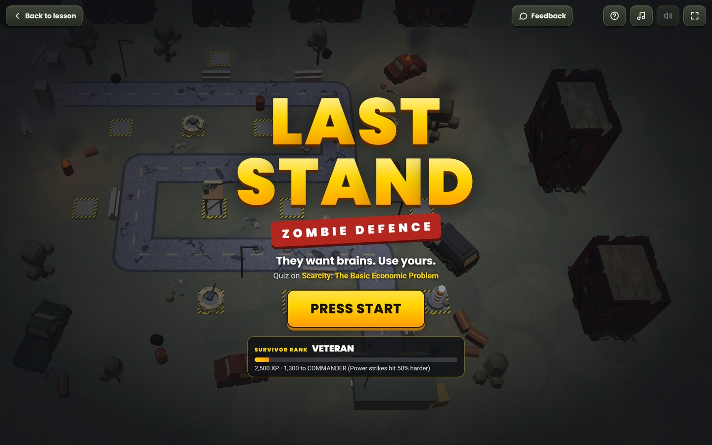 Last Stand zombie defence Pearson Edexcel IGCSE Economics revision game: They want brains. Use yours.