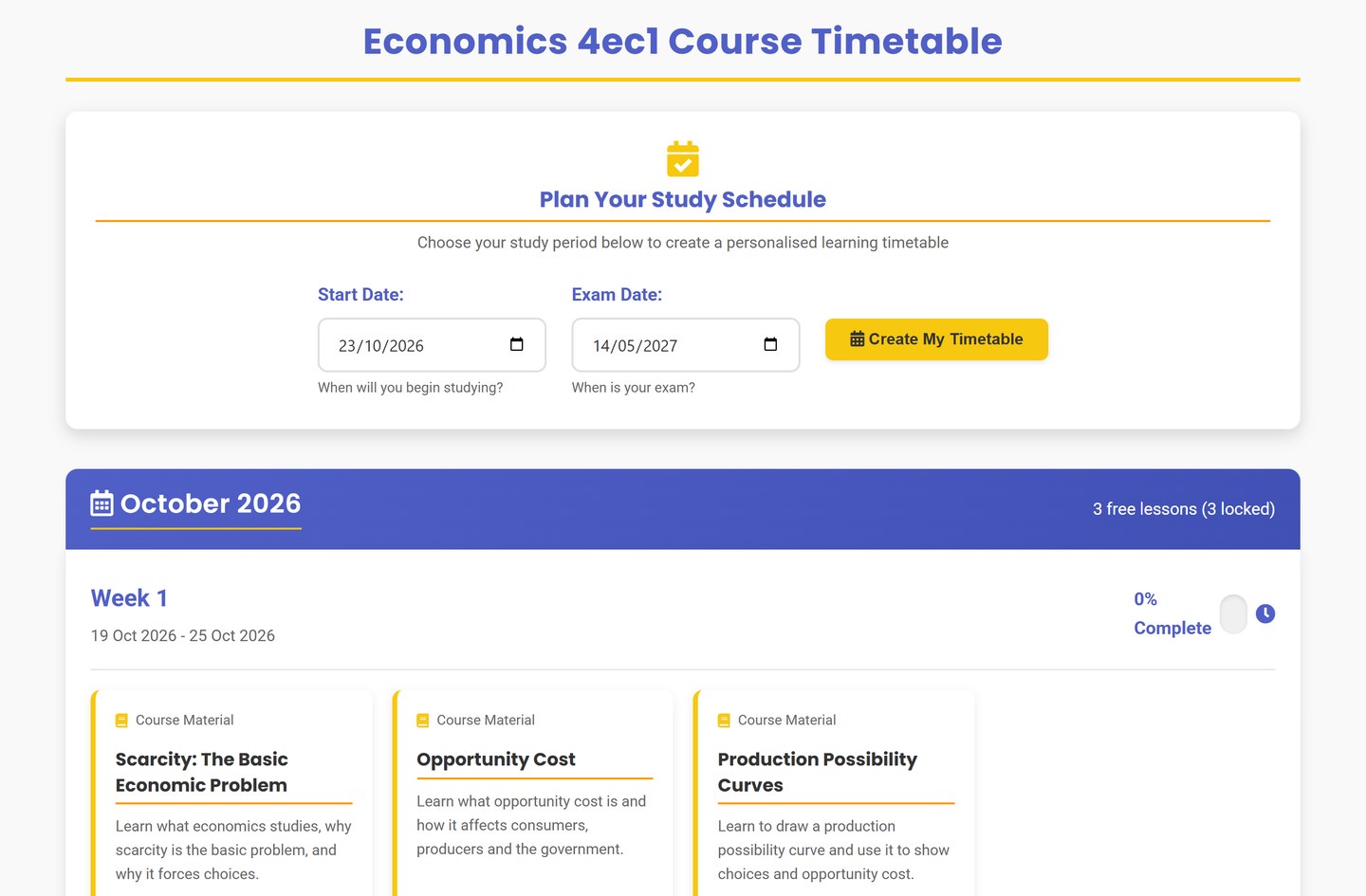 Pearson Edexcel IGCSE Economics timetable on Brainy Lemons